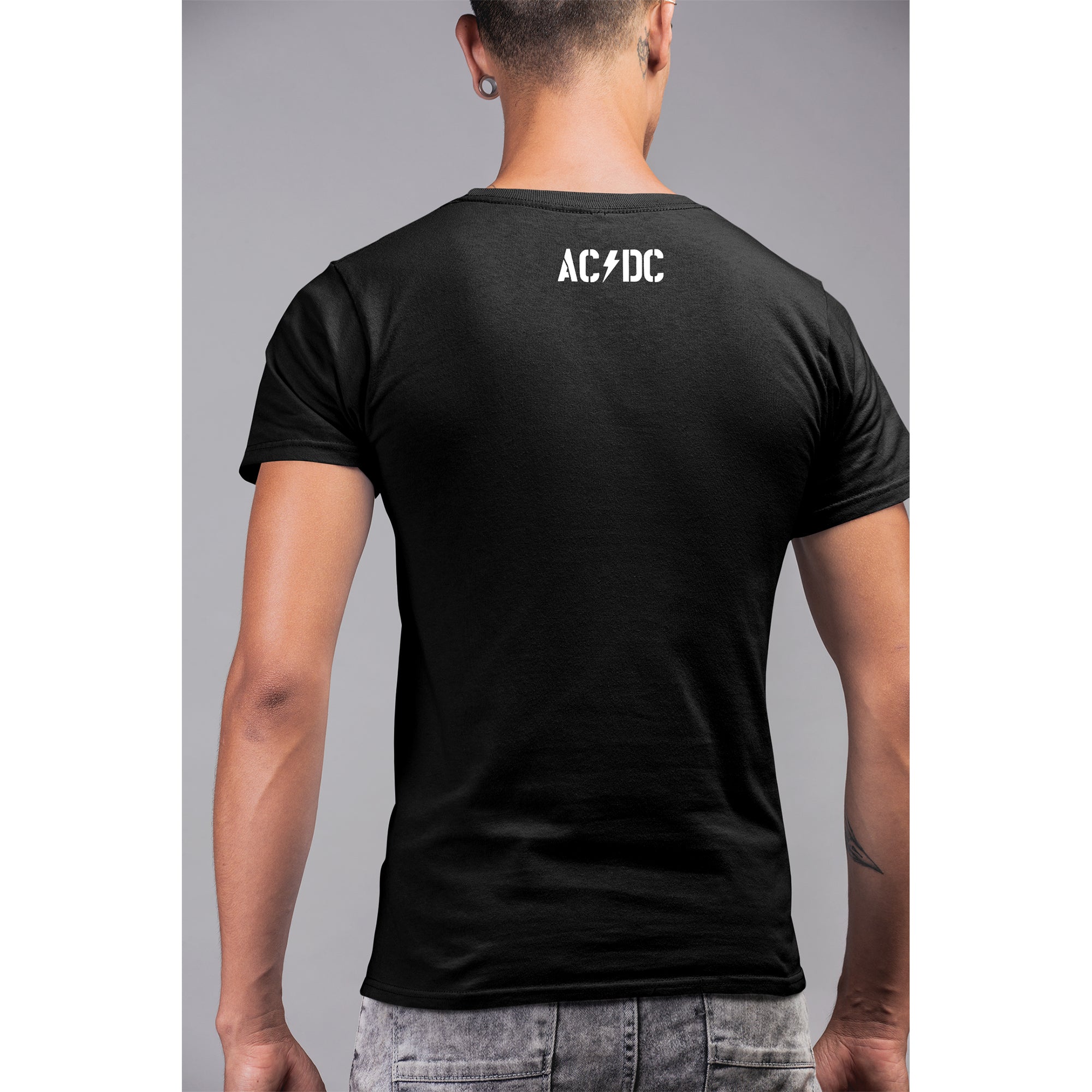 T-shirt Men\'s - West Charcoal Print Waterbase Melange | Back ACDC Nolan
