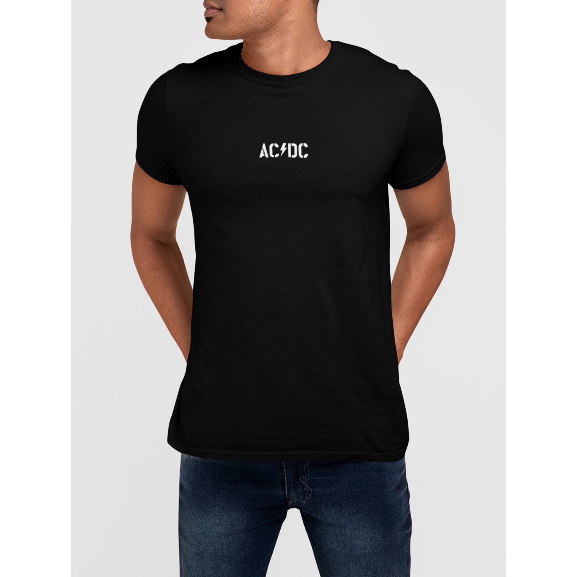 T-shirt - West Melange Charcoal Waterbase Nolan Back Men\'s Print ACDC |