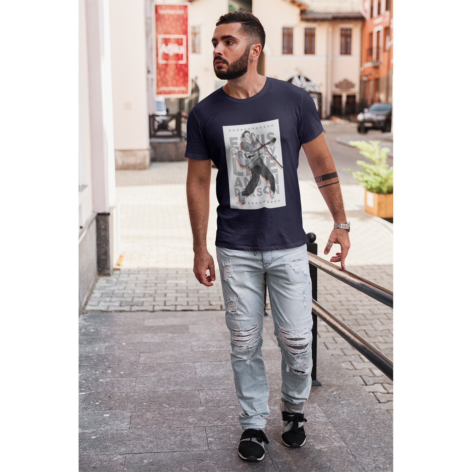 Elvis Presley Printed Men's T-shirt | Live in Person