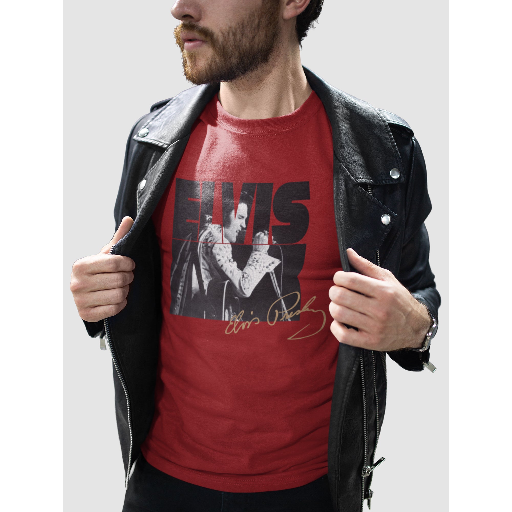 Elvis Presley Graphic Mens T-shirt | Scarlet Red