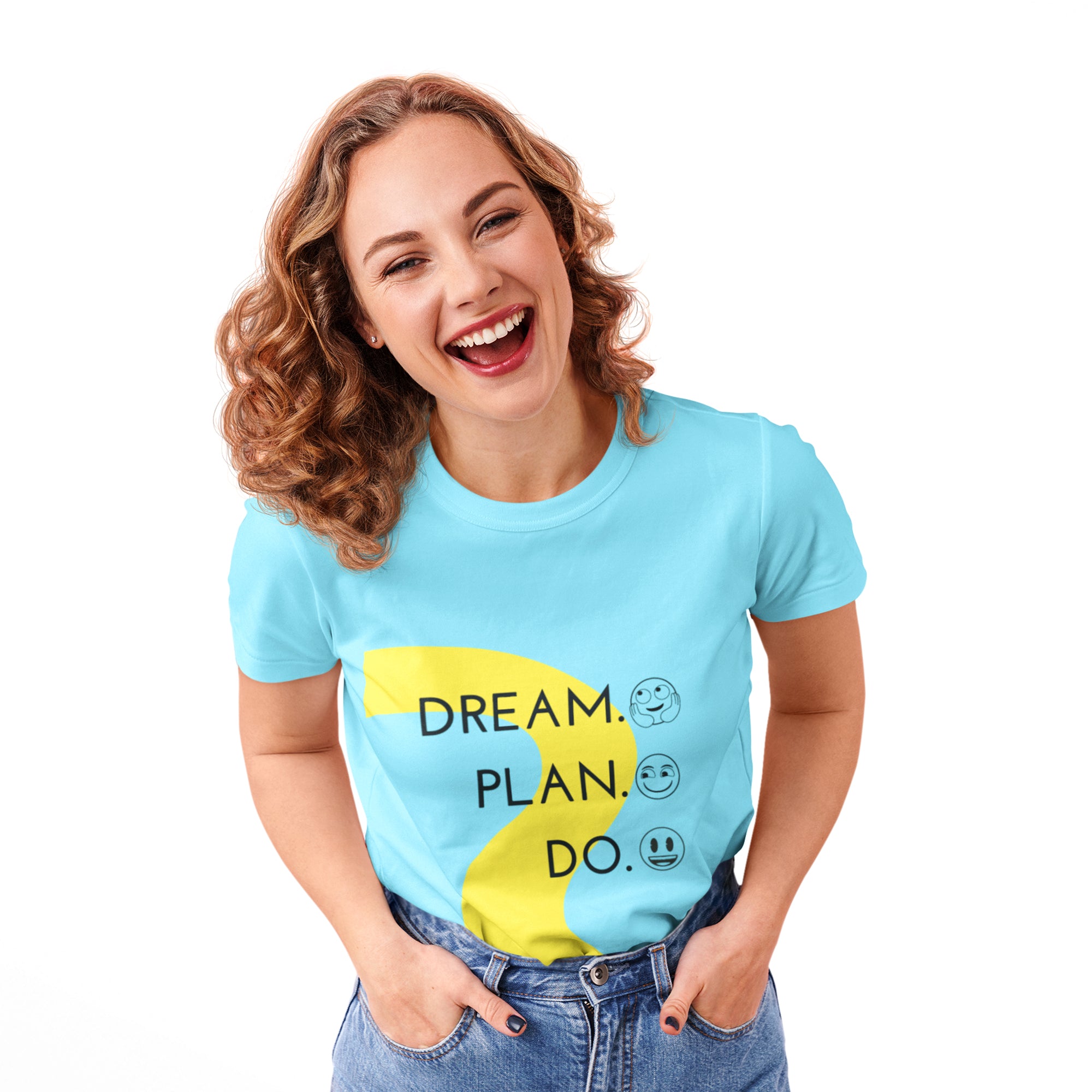 Emoji Women's T-shirt-Dream Plan Do