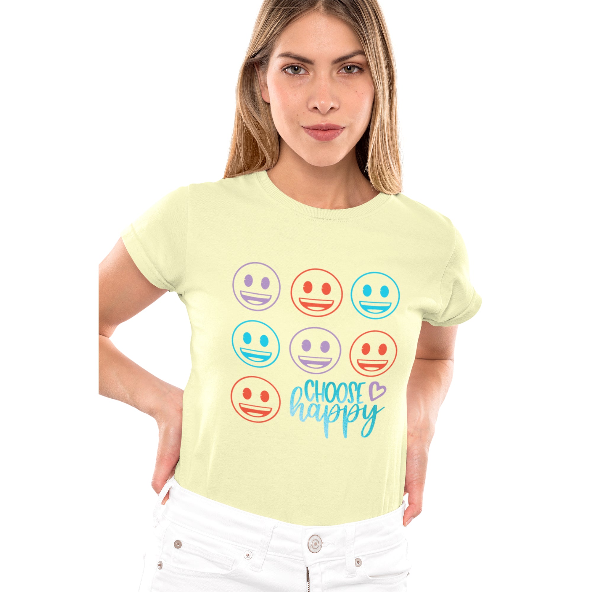 Emoji Women's T-shirt-Choose Happy