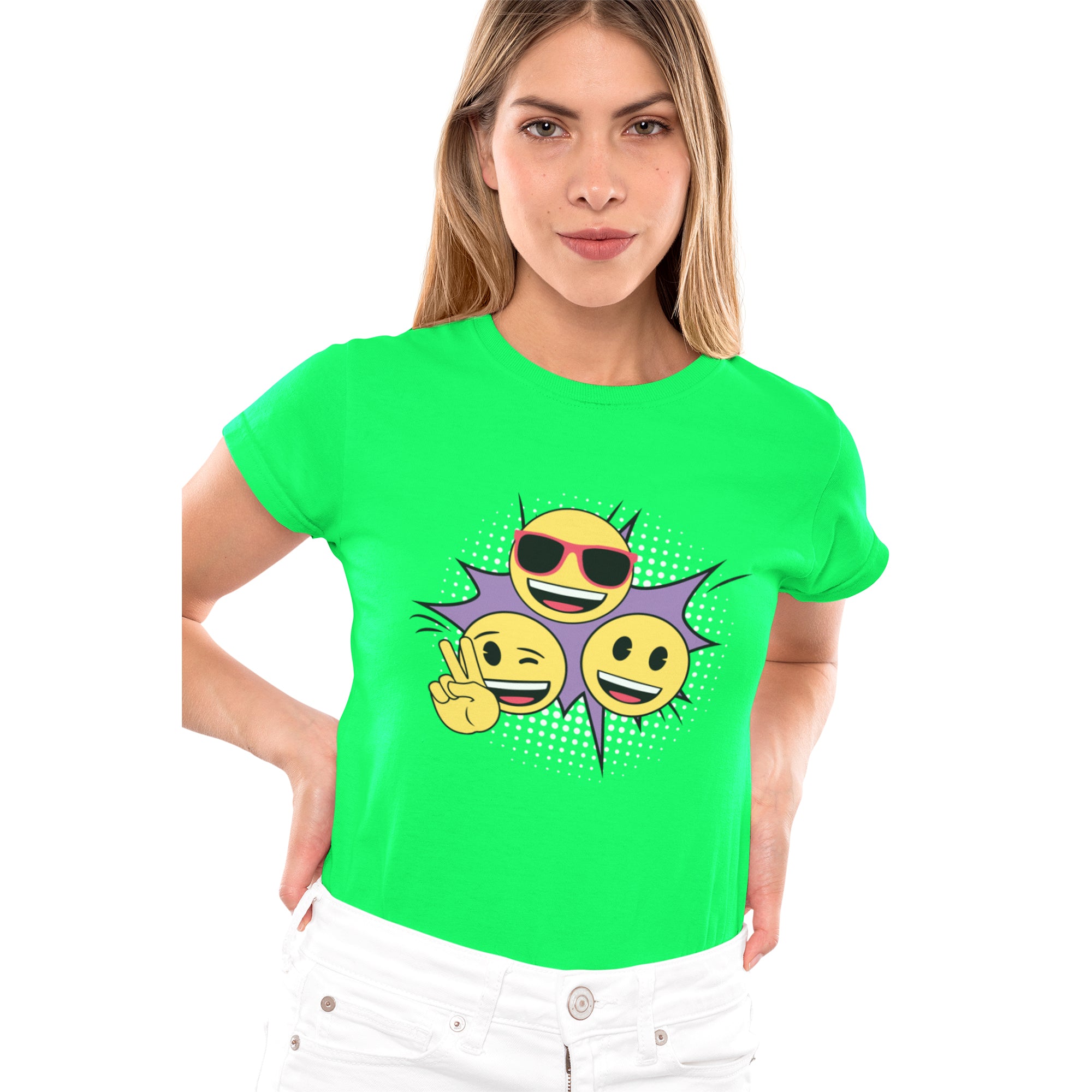 Emoji Womens Tshirt-Chest print