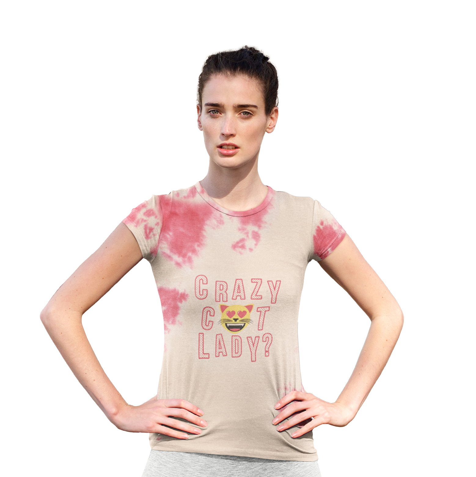 Emoji Womens Tshirt - Tiedye with chest print