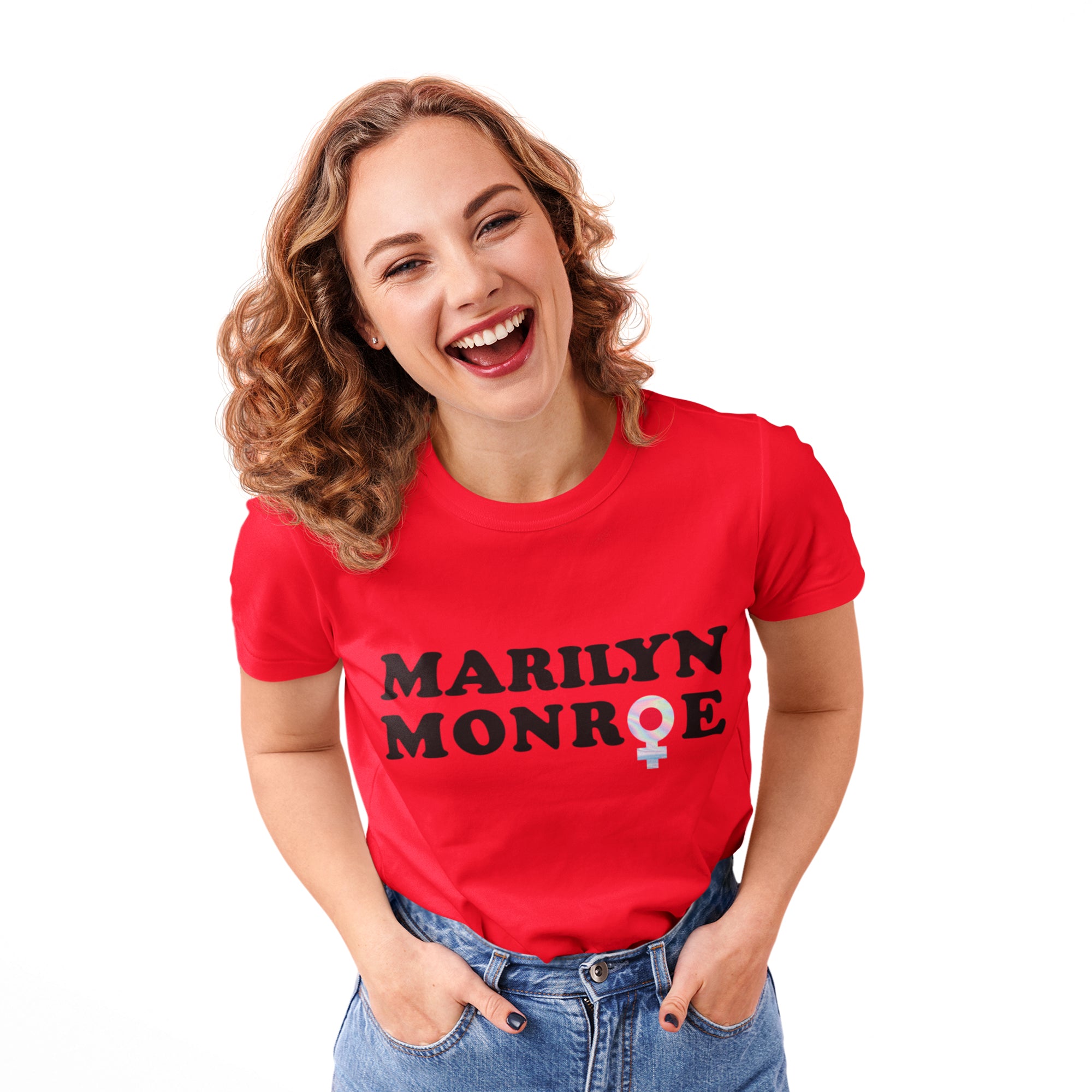 Marilyn Monroe Women's T-shirt  (Waterbase Print + Holographic Foil Print)