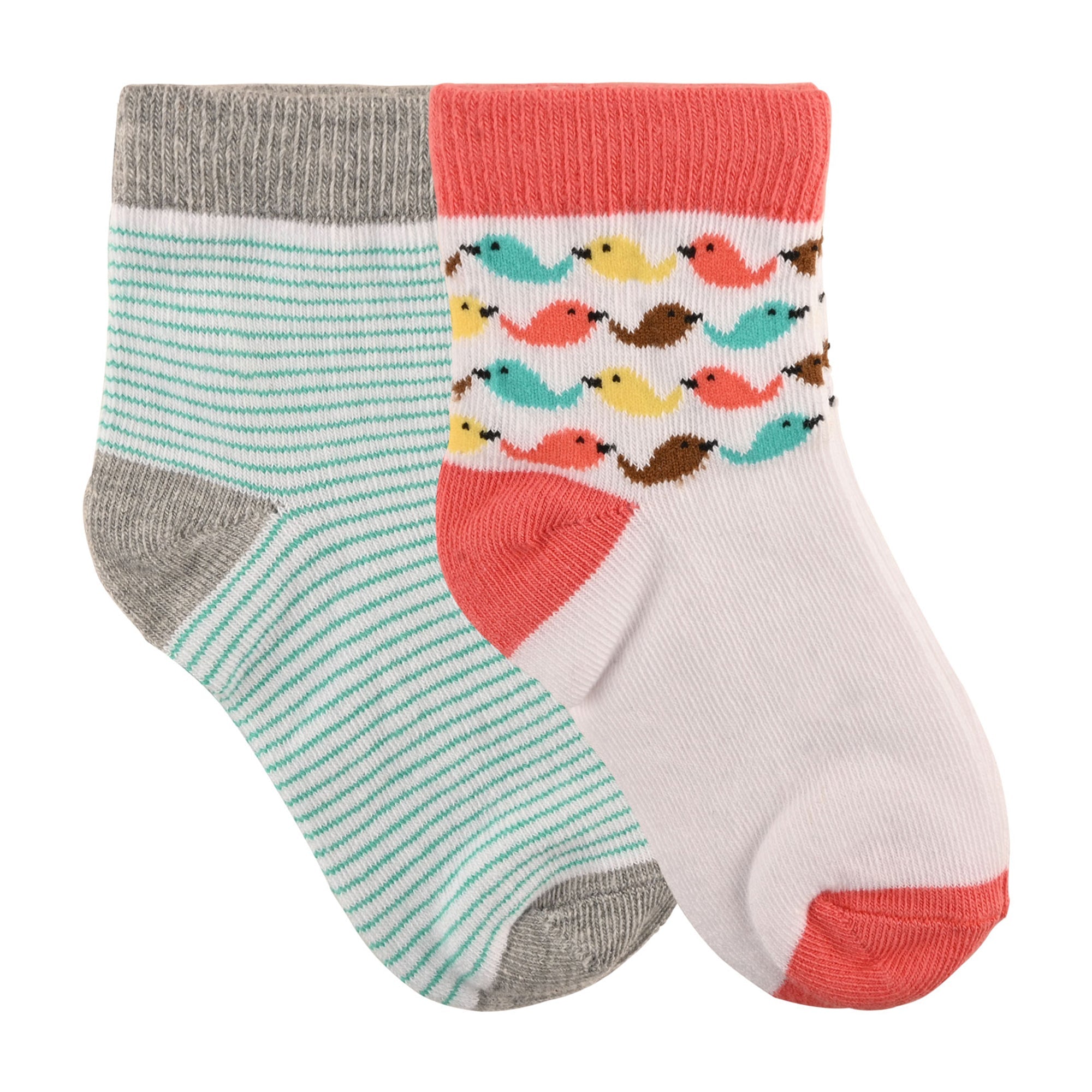 Kids Socks ( Pack of 2 ) | Blue Stripes & Fish