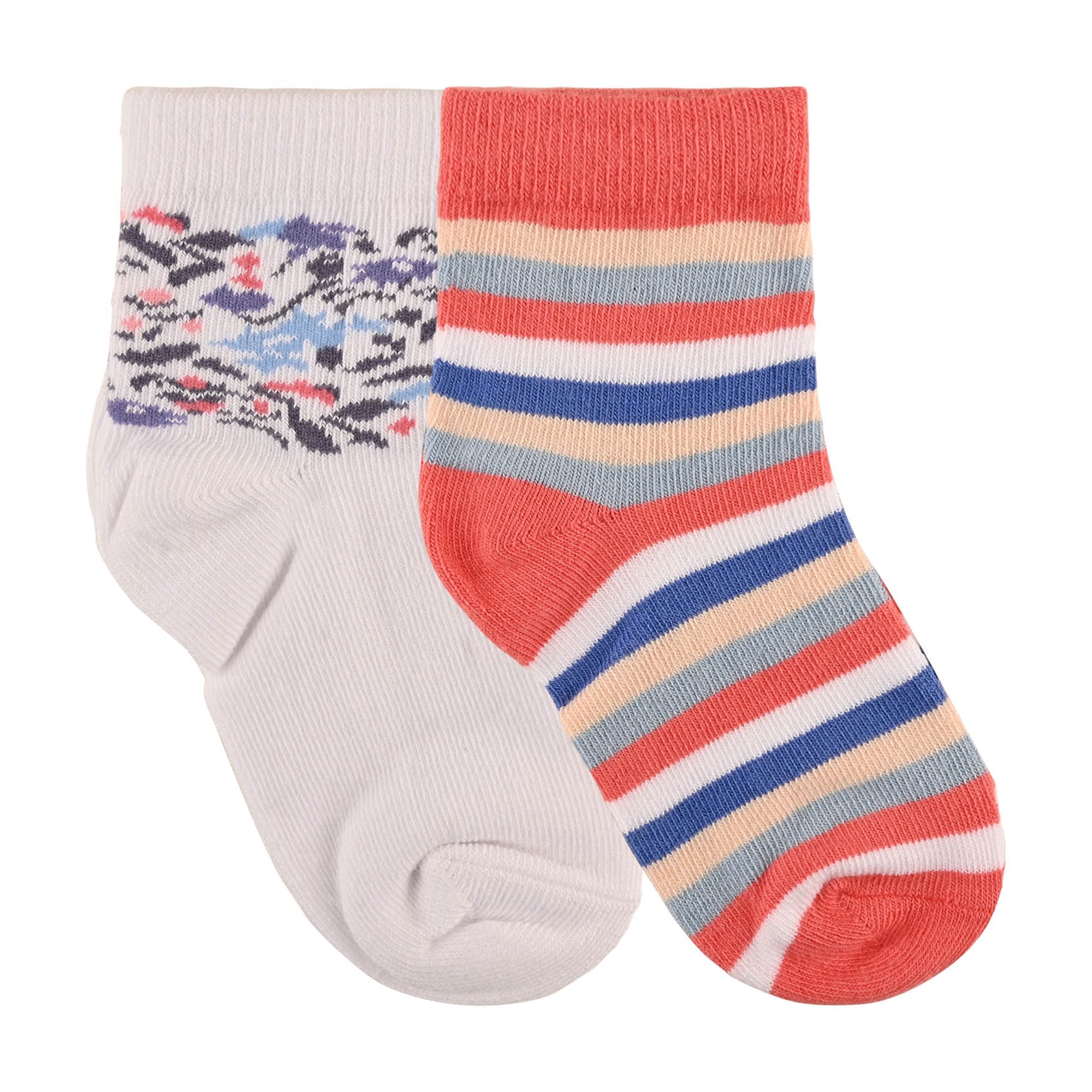 Kids Socks ( Pack of 2 ) |  Multicolor Stripes